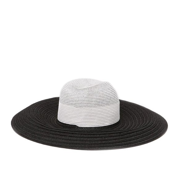 Halogen Accessories Halogen Drama Straw Panama Hat In Black White